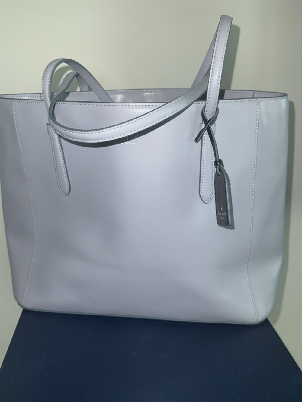kate spade Soft Light Gray Leather Shoulder Tote